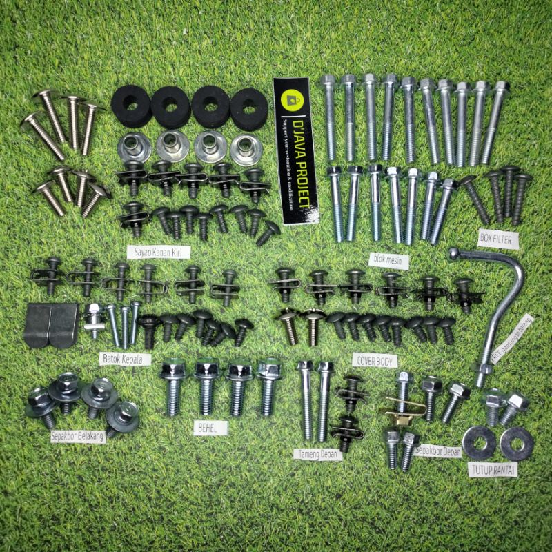 COD Baut Body Lengkap Honda Supra x 125/Baud Fullset Honda Supra batman/Baut Honda Supra x 125 2008-