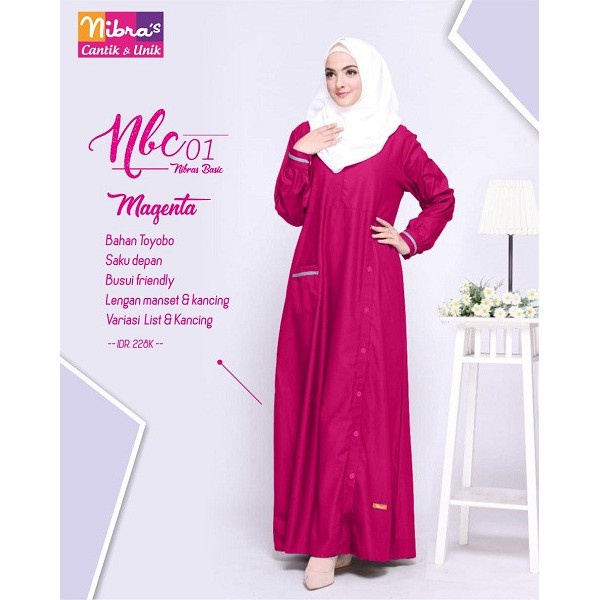 Gamis Nibras Basic Dewasa Polos NBC 001