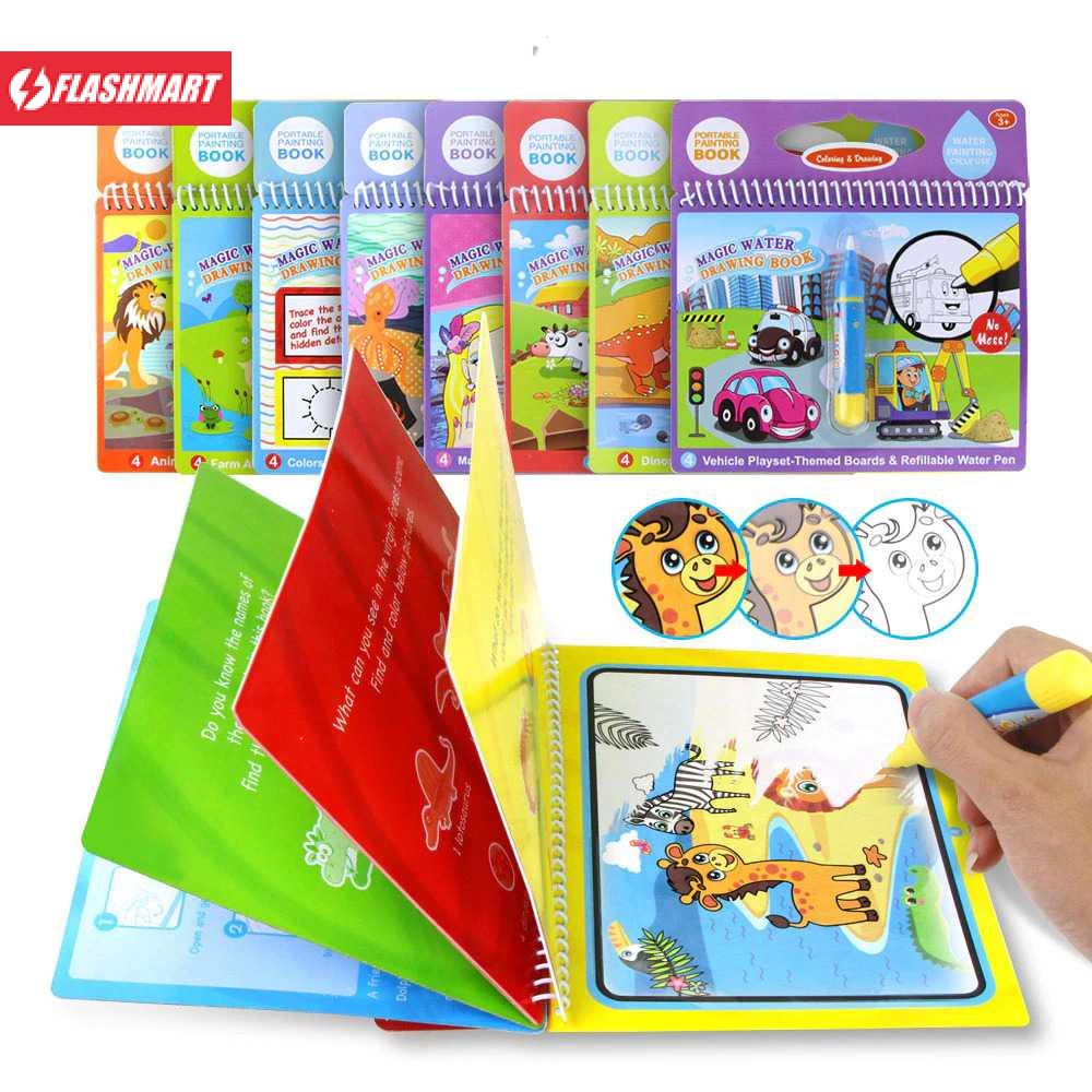 Flashmart Buku Mewarnai Cat Air Anak Magic Water Book - Gift-2358-1