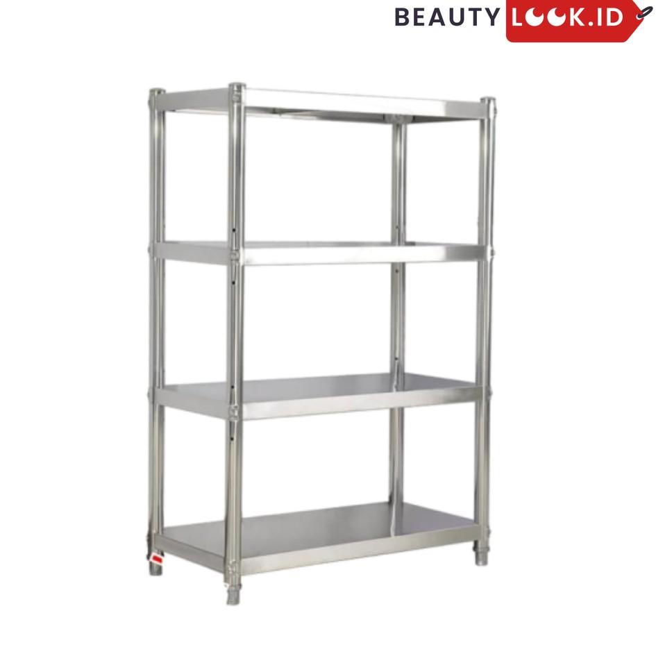 TERBAIK Rak Dapur Rak Barang Rak Susun Lemari Dapur Rak Stainless 4 Susun Untuk Penyimpanan Barang d