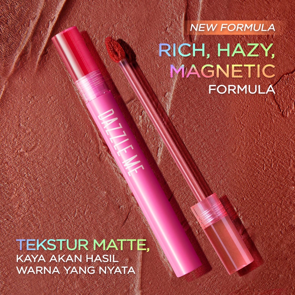 DAZZLE ME Misty Matte Lip Cream | Silky Kiss Lip Matte Non Sticky 12 Jam Tahan Air Lipcream