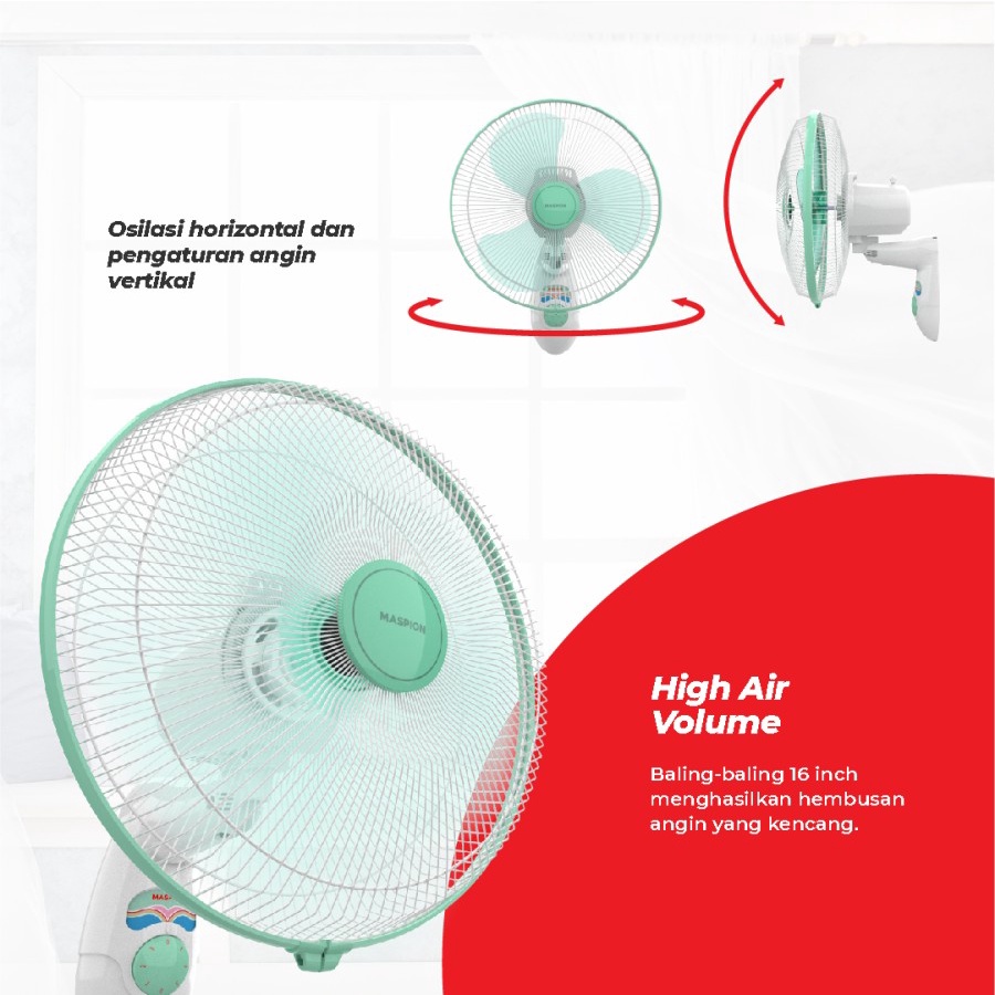 Kipas Angin Maspion wallfan 16&quot; MWF-41K ( MWF41K )