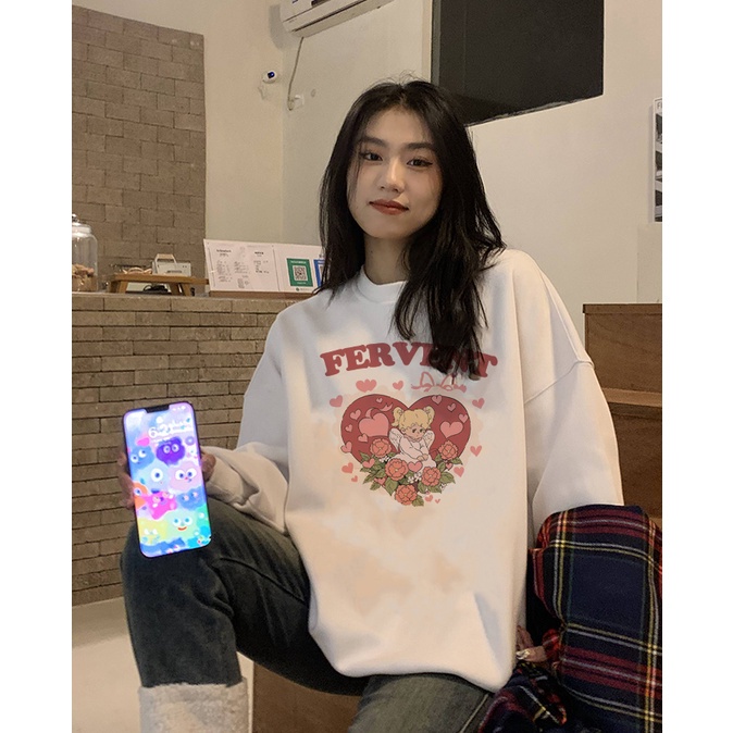 Sweater Oversize Heart Unisex Sweater Oversize Korean Style/atasan korean style wanita