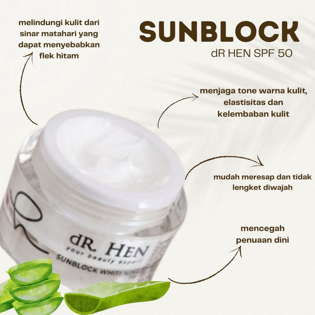 (READY STOK) SIAP KIRIM dr Hen Skincare - Sunblock Whitening dR. HEN , SKINCARE BPOM ORIGINAL DR. RI