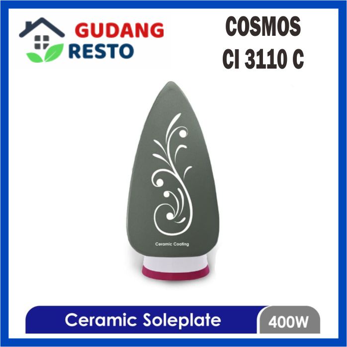 SETRIKA COSMOS CI 3110 C SETERIKA  KERING DRY IRON GOSOKAN CI3110 CI3110C TAPAK KERAMIK ANTI LENGKET