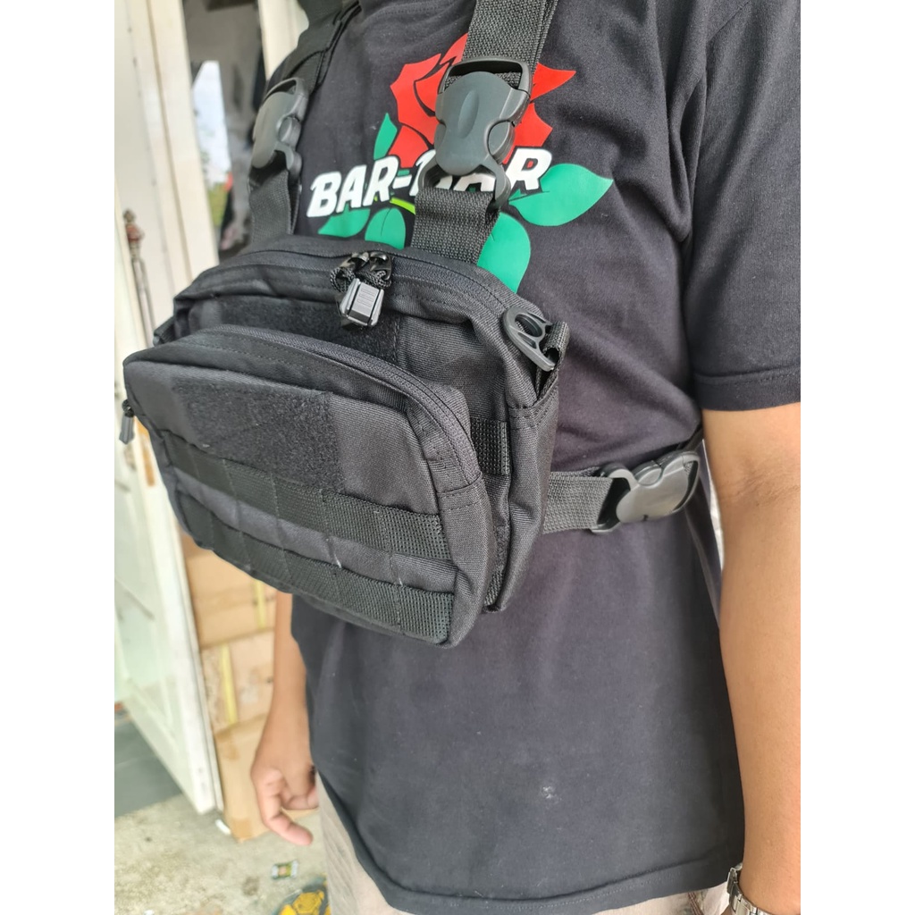 RPM CHEST BAG//TAS DADA SIMPLE BLACK BIKERS/BISA BAYAR DI TEMPAT (COD)