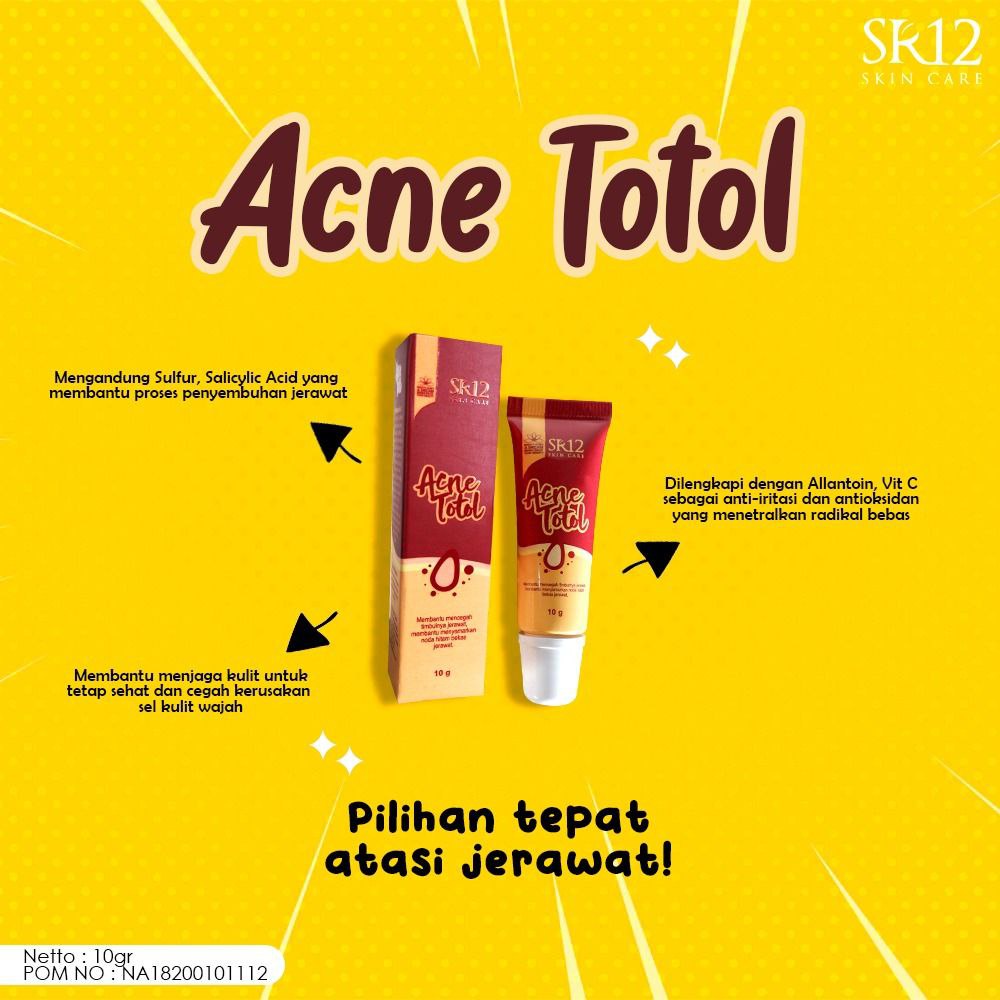 KRIM JERAWAT TOTOL SR12 BPOM AMAN / MENGEMPESKAN JERAWAT / CREAM TUMPAS JERAWAT / PERAWATAN JERAWAT