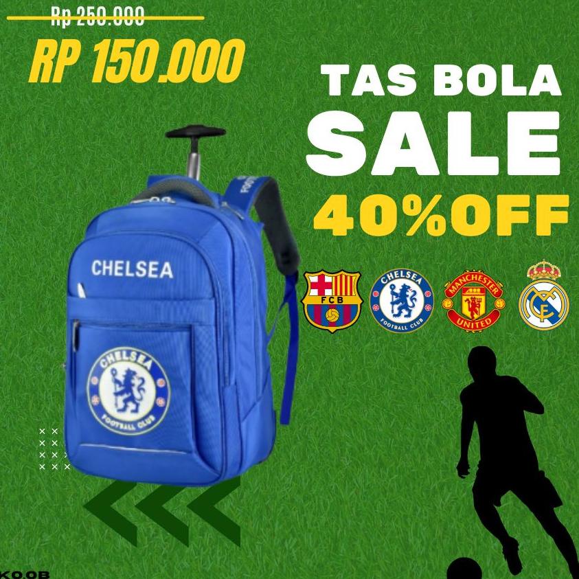 {UK.6Fe23ᴱ} ( OB) Tas Murah Ransel Trolly Bola 8880 Tas Punggung Pria Bola Manchester,Madrid,Barcelo
