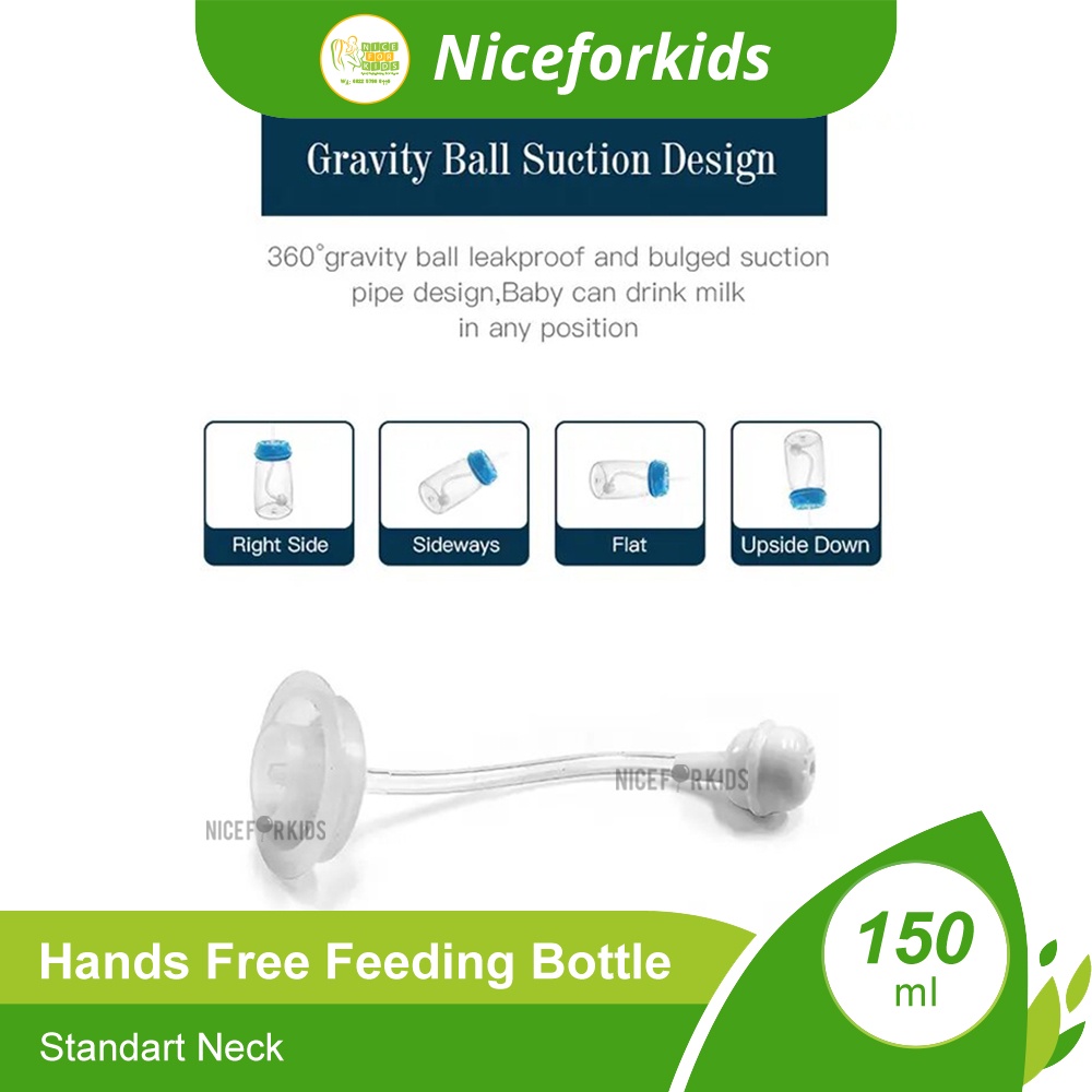 Hands Free Feeding Bottle 150ml Botol Susu Bayi Tanpa Dipegang Standart Neck Bottle