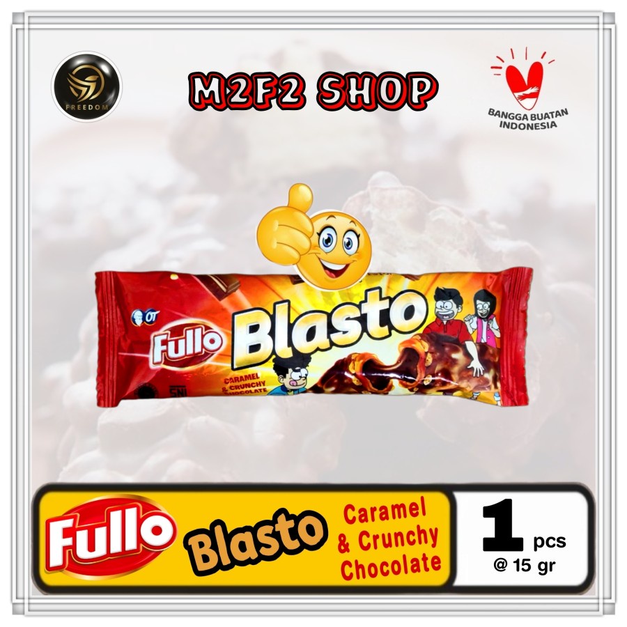 Fullo Blasto Wafer Caramel Crunchy Chocolate |Cokelat - 15 gr (Kemasan Satuan)