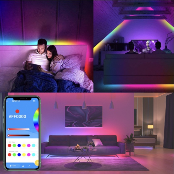 PAKET LAMPU LED STRIP 5050  2835 RGB 5M 10M 15M 20M IP44 IP33 RGB REMOTE LAMPU HIAS WARNA WARNI LAMPU KAMAR AESTHETIC