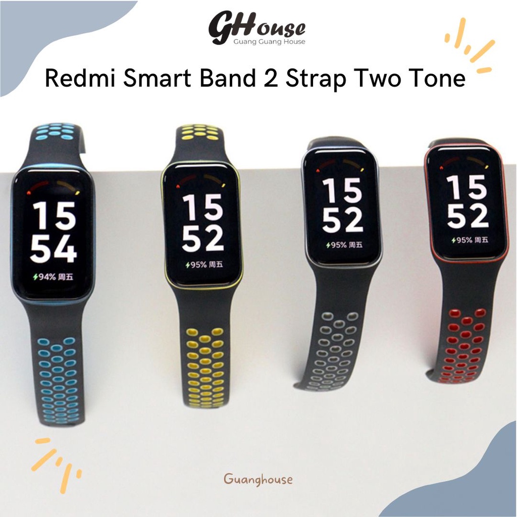 Strap Redmi Smart Band 2 Silicone Tali Jam Xiaomi Redmi Band 2 Two Tone Bahan Silikon Warna