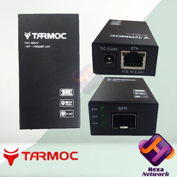 Tarmoc TMC-1S1G-P | 1 SFP 1 LAN GIGABIT POE IN 5-24V mini Converter (Compatible TP-LINK MC220L)