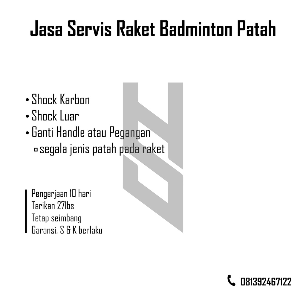 Servis Raket Badminton/Tenis Patah Bahan karbon &amp; Non-Karbon