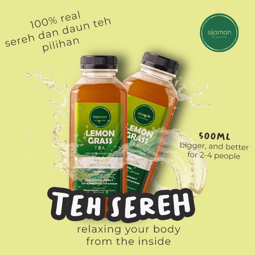 

Minuman Kesehatan SIJAMON Teh Sereh Lemon Original 500 ml Healthy Drink / Relax Sensation Relaksasi