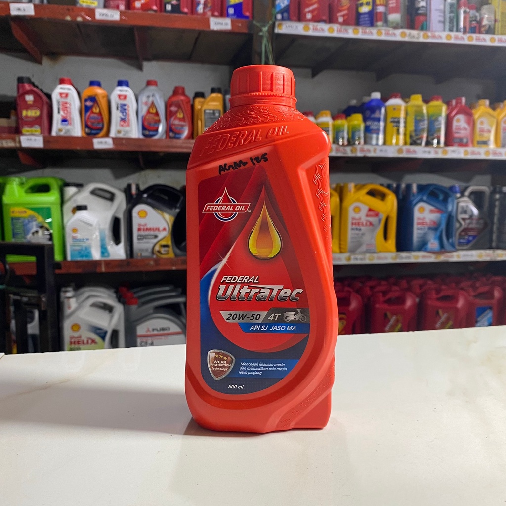 OLI FEDERAL OIL ULTRATEC 20W-50 4T API SJ JASO MB 800ML MERAH HONDA SUPRA GTR 150 REVO BLADE SUPRA S