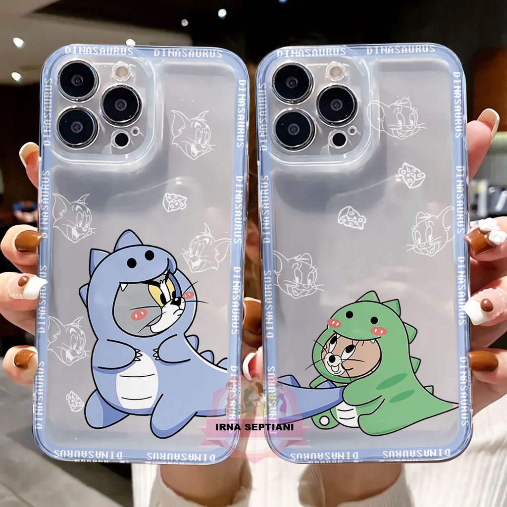 RY-224 Case Hp couple dino for oppo vivo xiaomi samsung iphone infinix realme casing hp silikon beni