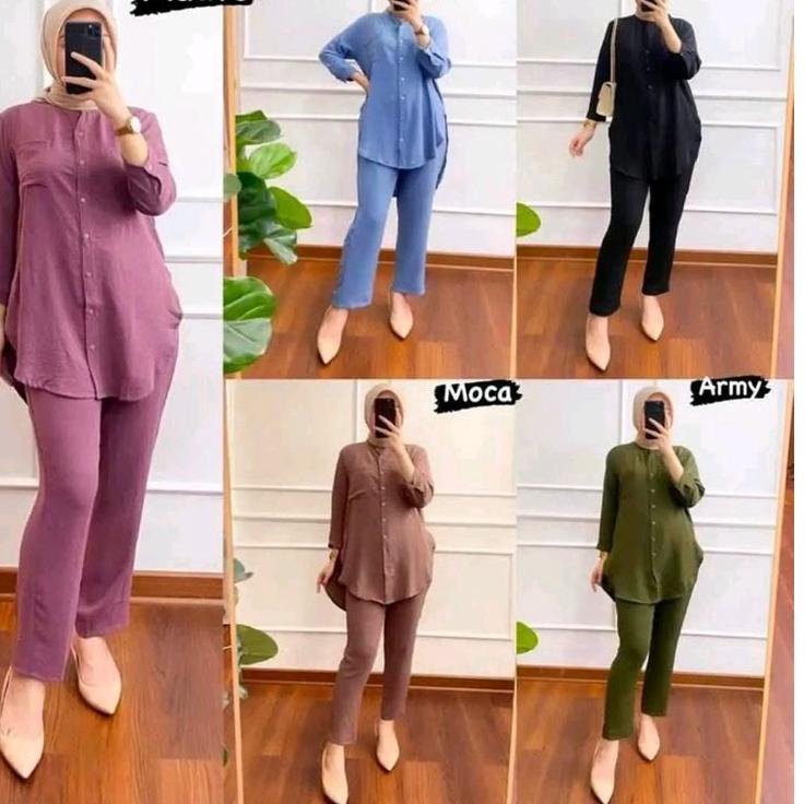 RECOMENDED [TERLARIS] SETELAN WANITA RAYON CRINKLE AIRFLOW PREMIUM | BAJU ONESET WANITA