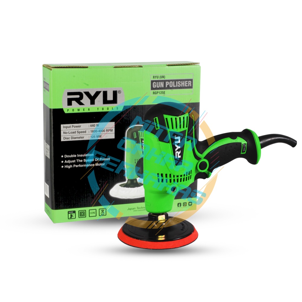 RYU Gun polisher RGP125E / polisher 5&quot; / mesin poles MESIN POLISHER POLES 5 INCH RYU TEKIRO RGP 125E