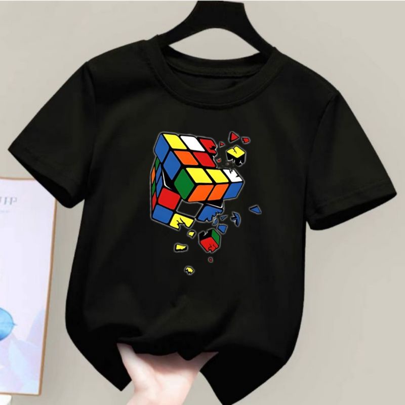 Kaos Anak Cowo/cewe Rubik Baju Anak Ideal Usia 2 Sampai 10 Tahun Kaos Distro Anak Laki Laki Kaos Anak Lengan Pendek