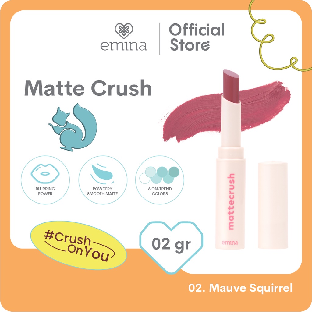 Emina Mattecrush 2 gr - Lip Cream Ringan, Powdery Smooth Matte Finish, Blurring Power