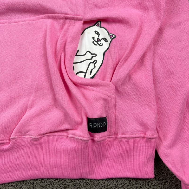 HOODIE RIPNDIP PINK FULL TAG LABEL CASUAL