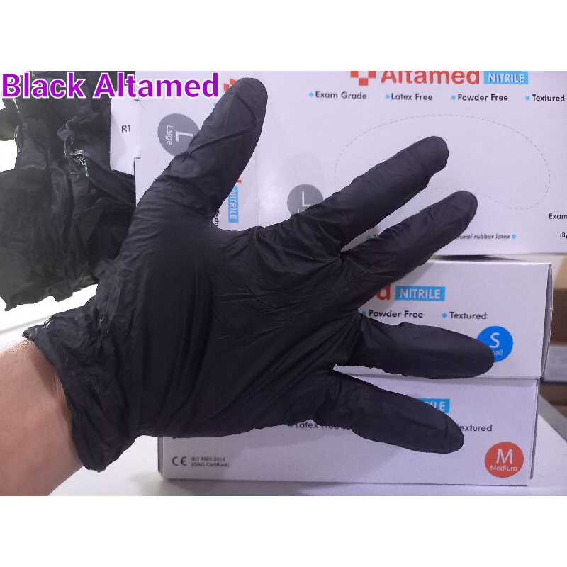 SARUNG TANGAN ALTAMED NITRIL BLACK/ NITRIL HITAM