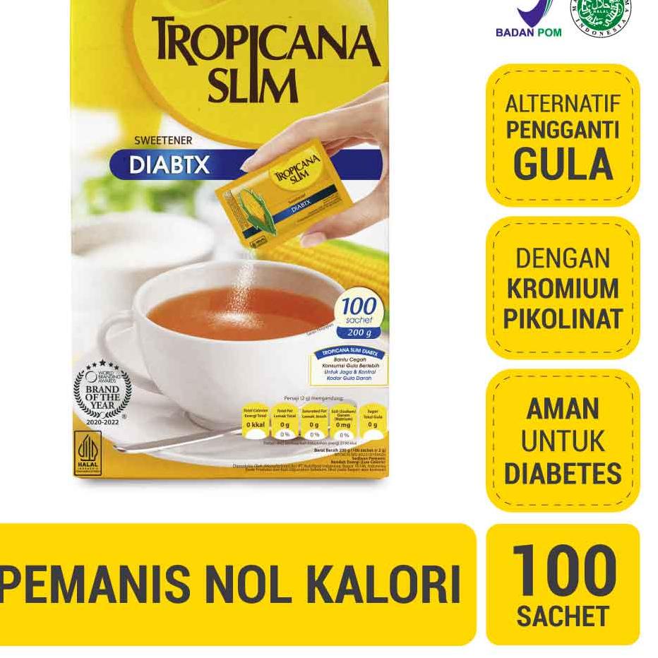 

۝ Tropicana Slim Sweetener Diabtx 100 Sachet - Pemanis untuk i ♟