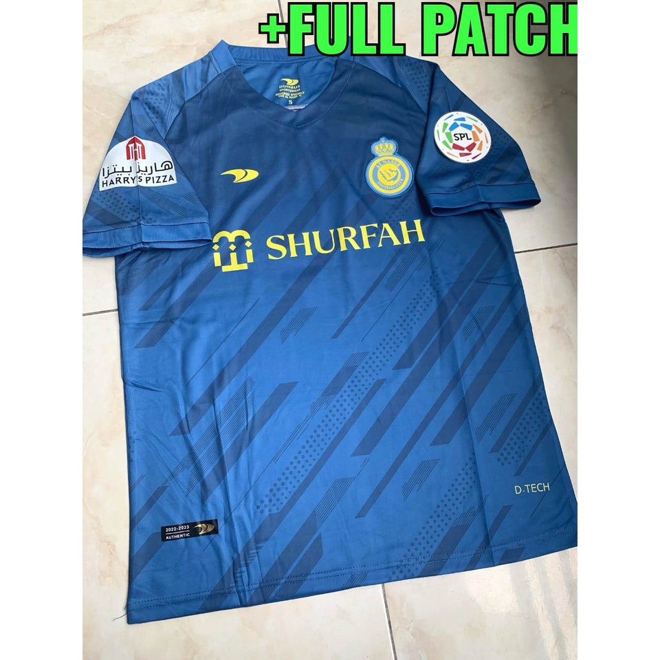 Jersey Baju Bola Al Nassr Away Full Patch 2022 2023 Grade Ori