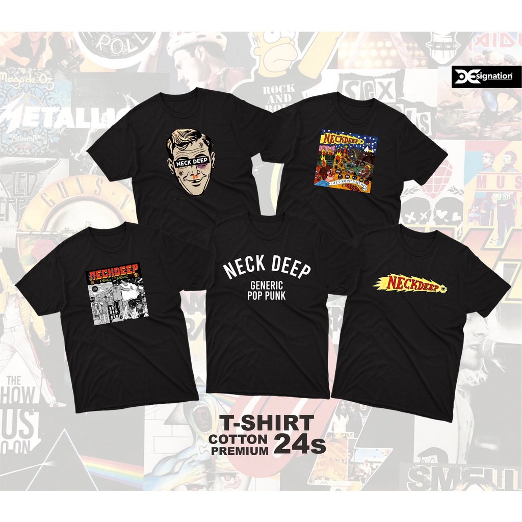 Designation - Kaos Band NECK DEEP 24s Premium / Kaos Distro Hitam NECKDEEP Rock N Roll original / Ts