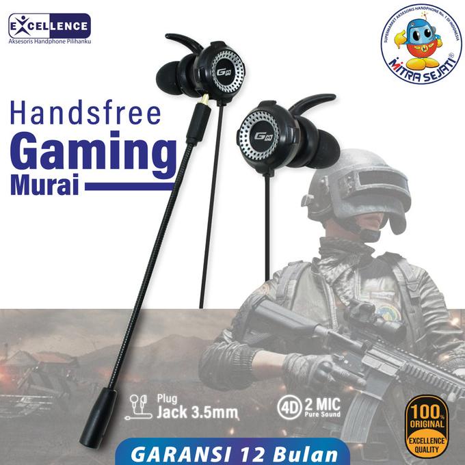 Headset Handsfree Earphone Gaming Mic Murai Excellence