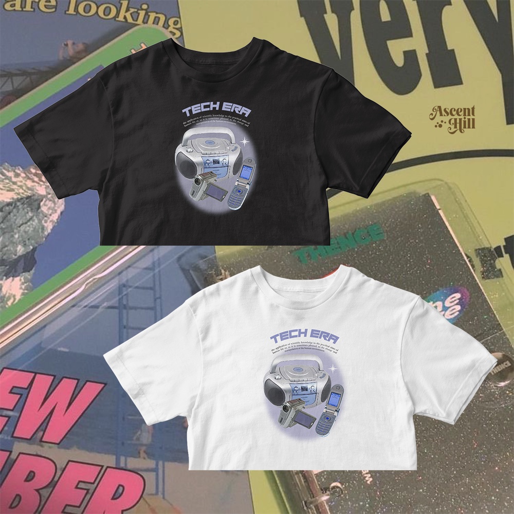 TECH ERA CROP TOP AESTHETIC / CROP TEE KAOS CROP OVERSIZE TSHIRT / ATASAN WANITA CROP