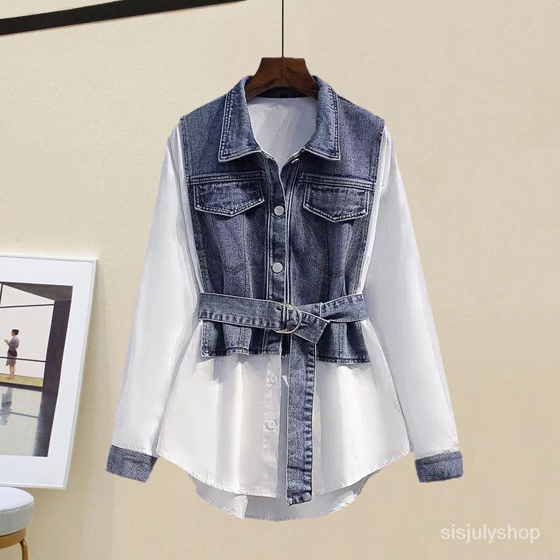 [✅BISA COD] #Sisjuly# Wanita temperamen baru rasa senior senior palsu kemeja dua potong kemeja atas