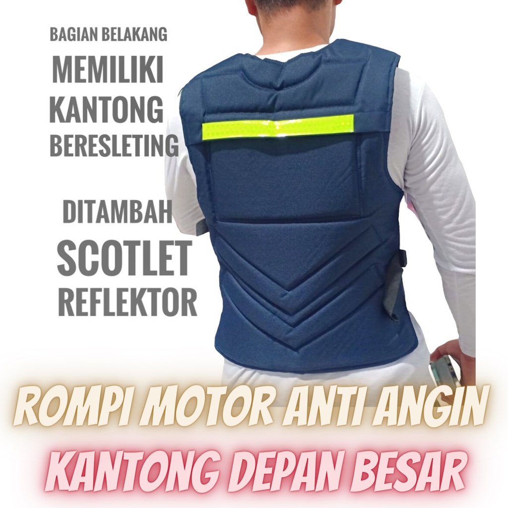 Rompi Pria Anti Angin Body Protector Pelindung Dada dan Punggung