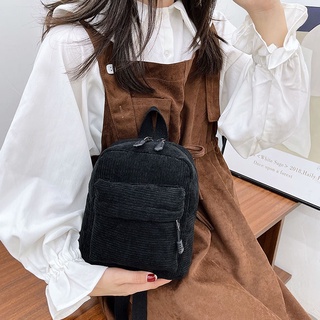 Pocket Front Corduroy Backpack Bag 10080