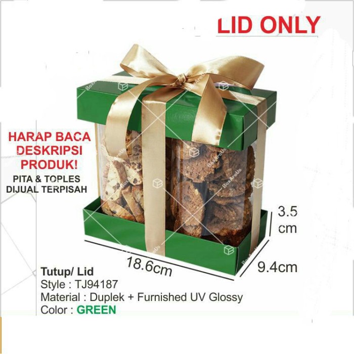 

⭐BISA COD⭐ Packaging Box Kue Kering Spesial Imlek untuk 2 Toples Murah - Hijau