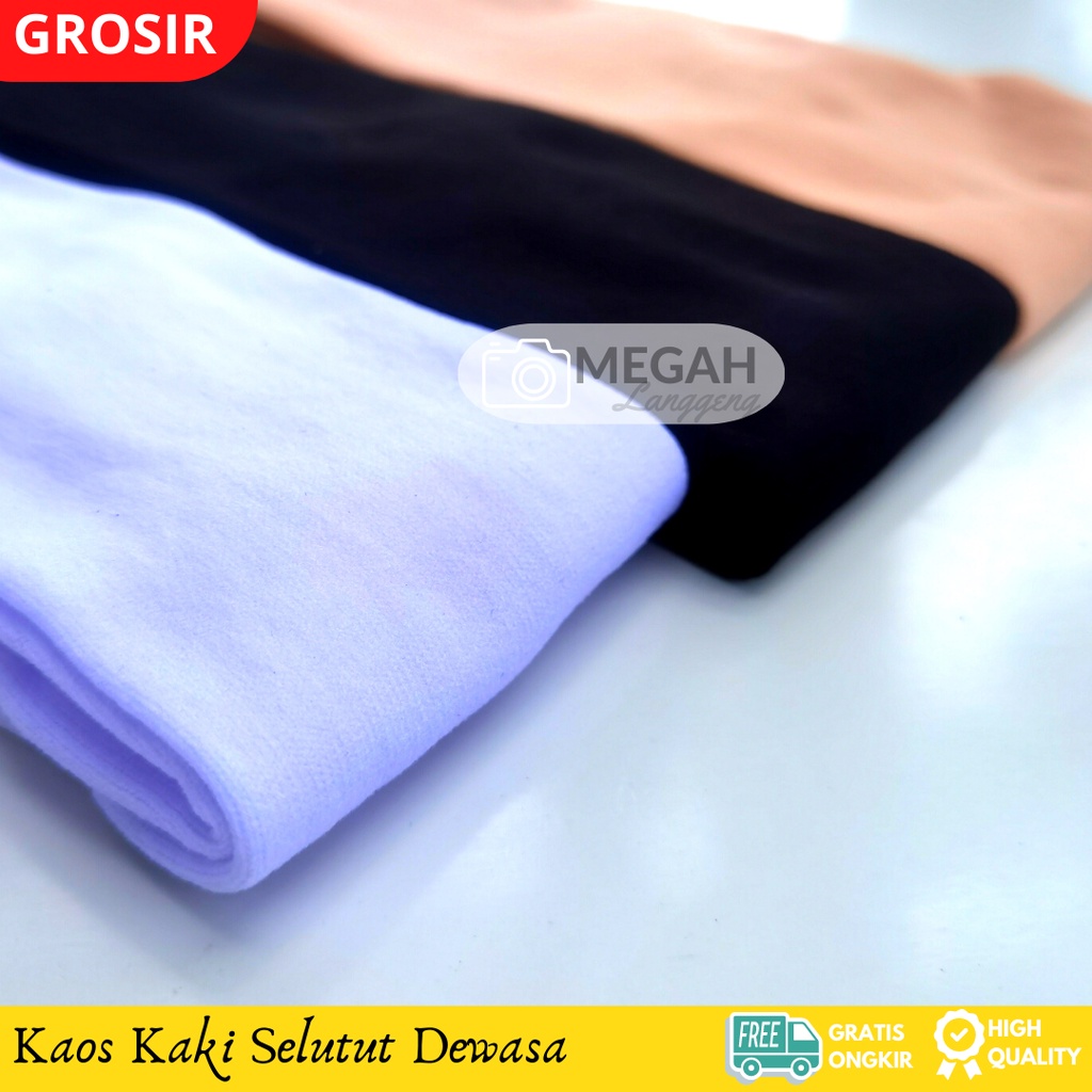 Kaos Kaki Wanita Muslimah Panjang Selutut warna cream putih hitam - kaos kaki wanita Selutut Bahan Tebal Kaos Kaki Panjang Kaos Kaki Wanita Kaos Kaki Polos - kaus kaki panjang selutut/ kaus kaki wanita /kaus kaki muslim - Megah langgeng