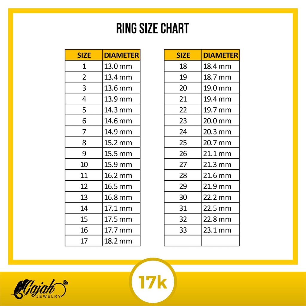 Cincin Emas 17K - 1.4 Gr Kadar 750 - CBS100000071