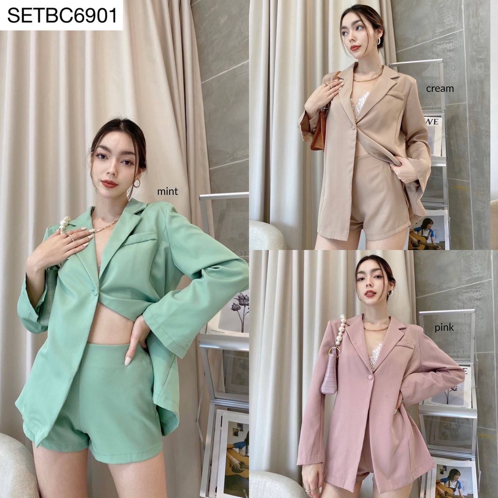 Dewe Oversized Blazer n Shorts Set - SETBC6901
