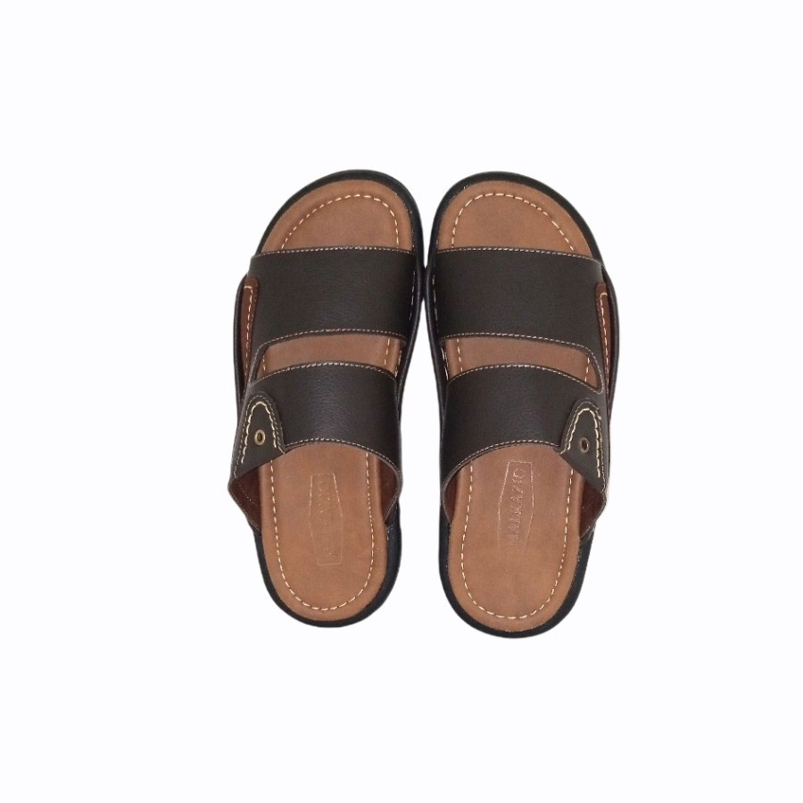 WILFORD LEATHER | Sandal Pria Slide Kulit Coklat / Sendal Bata Laki Laki