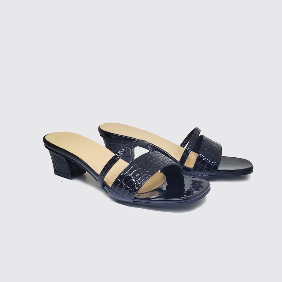 JENNIE HEELS X ZAGIB | Sandal Wanita Black Croco Big Size / High Heel Party Ukuran Jumbo Besar