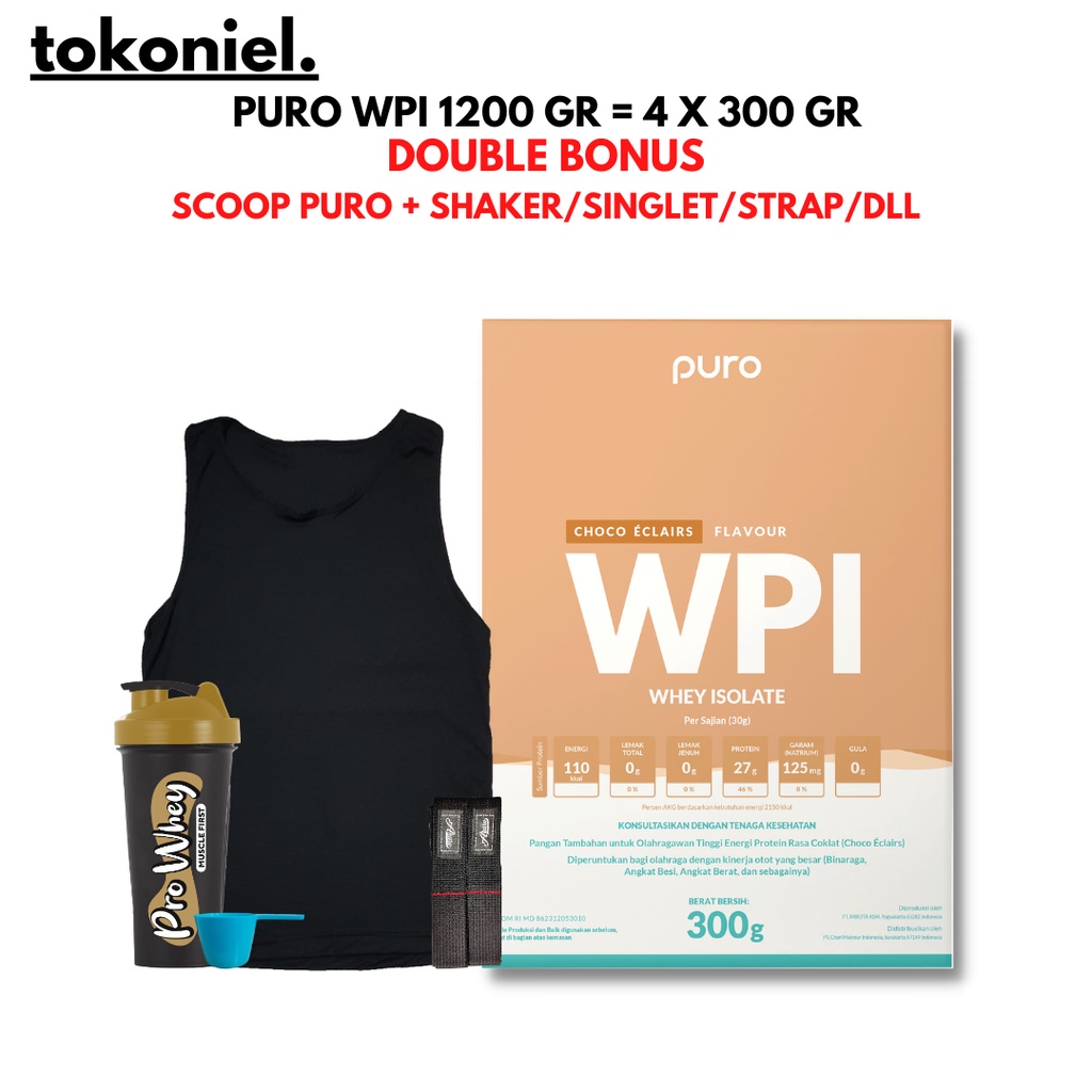 PURO ISOPRO WPI Whey Protein Isolate 1.2 Kg 1200 Gr Original BPOM HALAL Lokal Murah