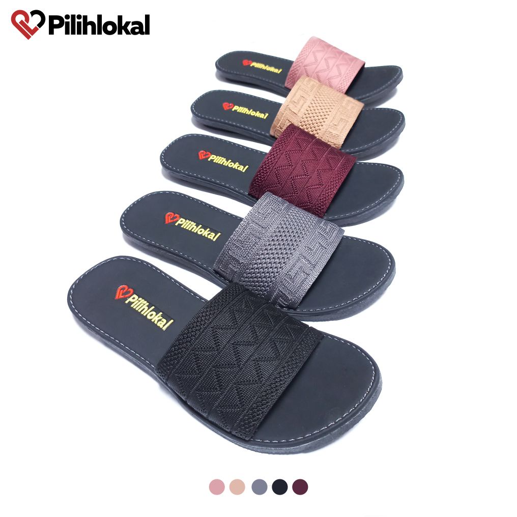 Pilihlokal - Sandal Rajut Polos Karet Elastis Selop Wanita Dewasa Murah Terbaru 2023 Flat Teplek Ibu2 - Sendal Slide Cewek Casual Kekinian Slop Kokop Korea Lentur Anti Slip - Slip On Sepatu Sandal Trendi Empuk Perempuan Viral Remaja Kondangan Lebaran Kuat