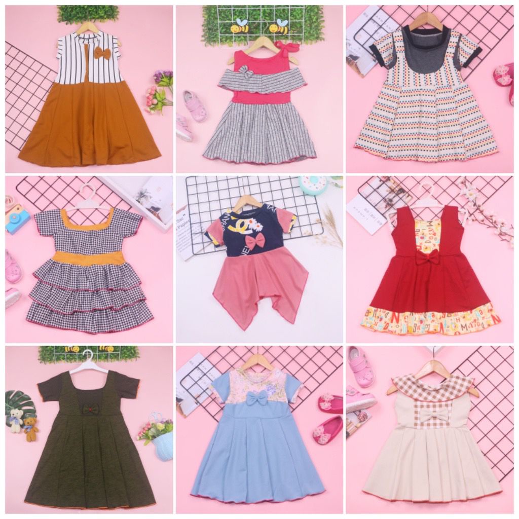 (COD) Dress uk 1-4 Tahun / Dres Balita Anak Perempuan Daily Korea Import Bayi Pesta 12-24 Bulan babycinnamon