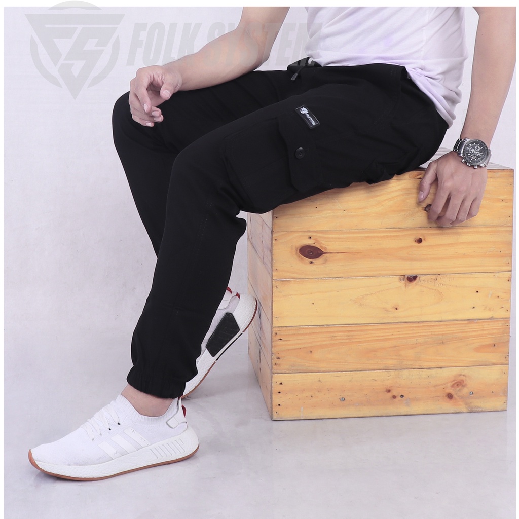 Celana Panjang Chino Jogger Cargo Pria Folksystem