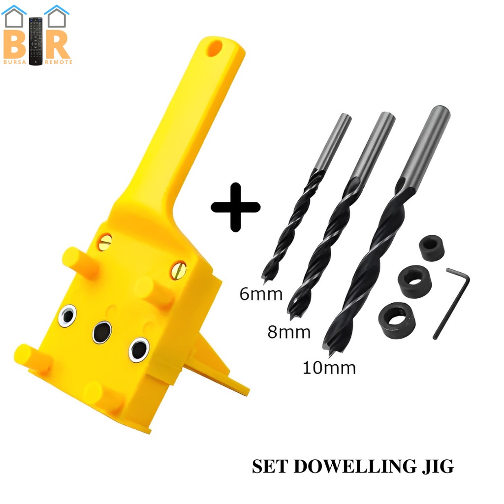 Dowelling Jig Alat Pelubang Penyambung Papan Sambungan Kayu Dowel Plywood Drill Guide Jointer 6 8 10 MM