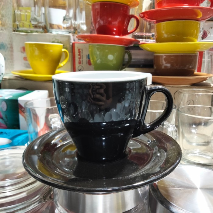 Terlaris Cangkir Cangkir Cappucino Latte Cup & Saucer Kopin Set 6 Pcs