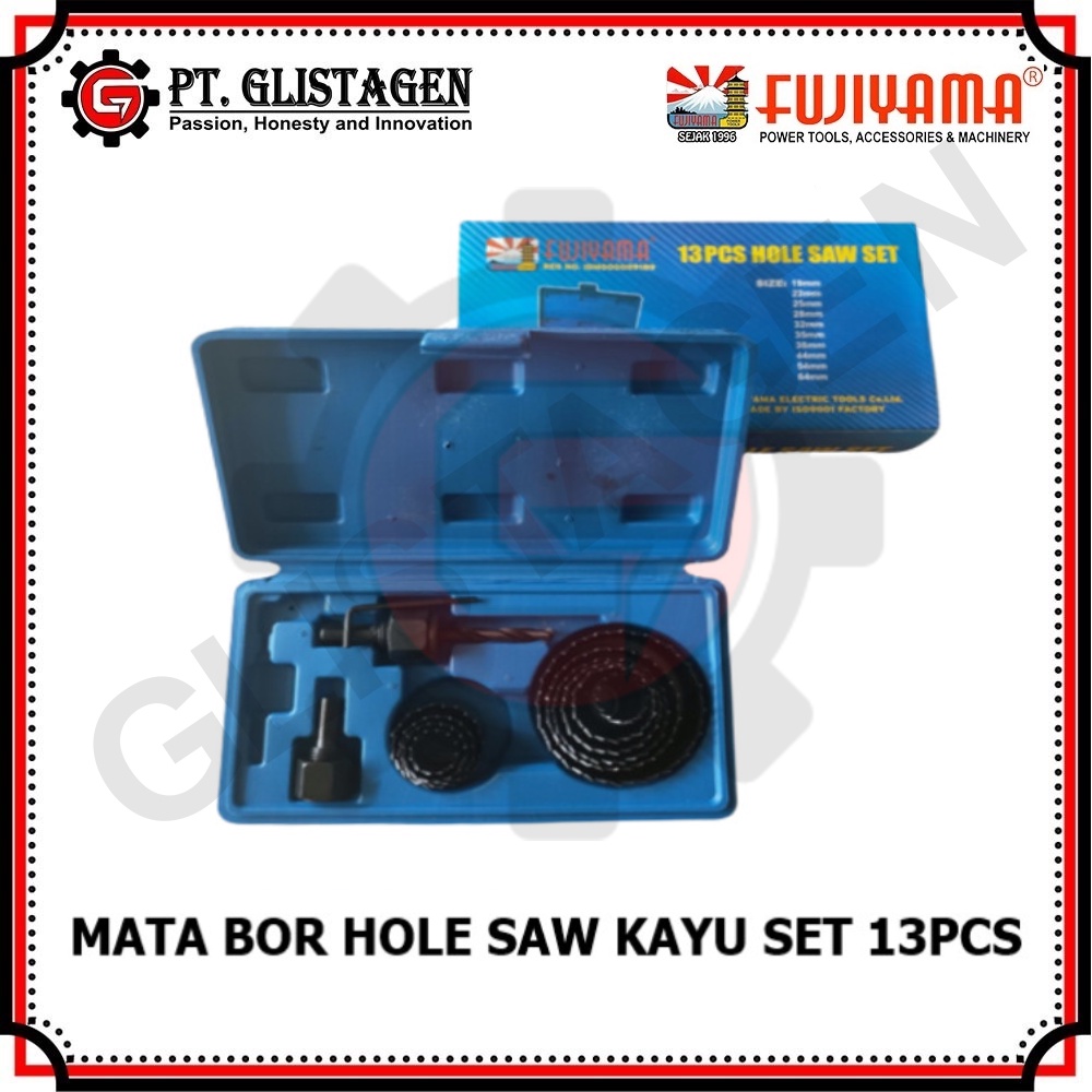 Mata Bor Pelubang Kayu Hole Saw Set 13 Pcs Holesaw Kit 13Pcs