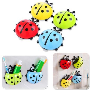 FYGALERY Tempat Sikat Gigi Dan Odol Lady Bug Bentuk Kumbang Toothbrush Holder Organizer Murah