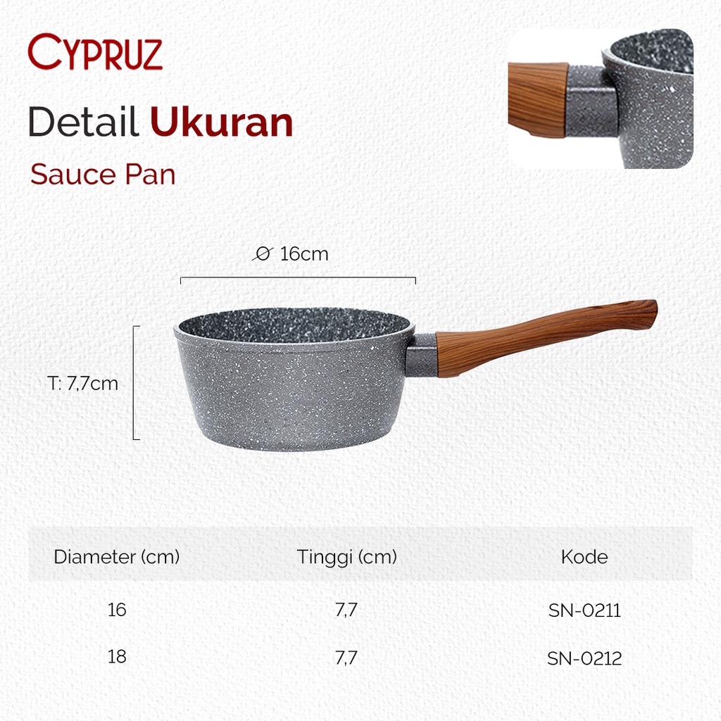 Cypruz Sauce Pan Panci Saus Induksi Marble